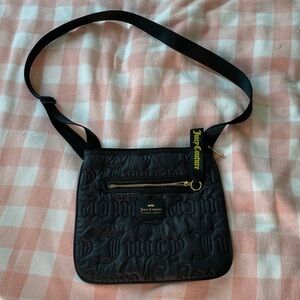 Juicy Couture windbreaker fabric black and gold crossbody purse